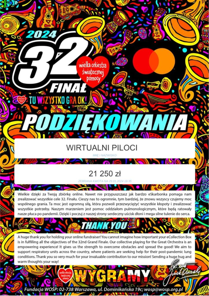 Wirtualni Piloci dla WOŚP 2025