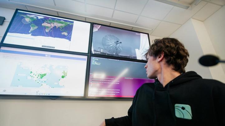 Centrum kontroli misji w CTK (fot. KSAF AGH)