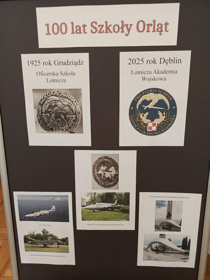 Plansze upamiętniające jubileusz 100. rocznicy powstania Szkoły Orląt podczas konkursu (fot. Zygmunt Bąk, KKSL im. gen. pil. Ludomiła A. Rayskiego)