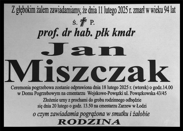 Prof. dr hab. płk kmdr Jan Miszczak - nekrolog (fot. Wojskowy Instytut Medycyny Lotniczej)