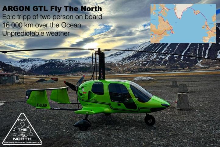 Wiatrakowiec ARGON GTL przeleciał nad oceanem drogą północną z Europy przez Grenlandię do Ameryki Północnej (fot. Manufactura Lotnicza Sp. z o.o.)