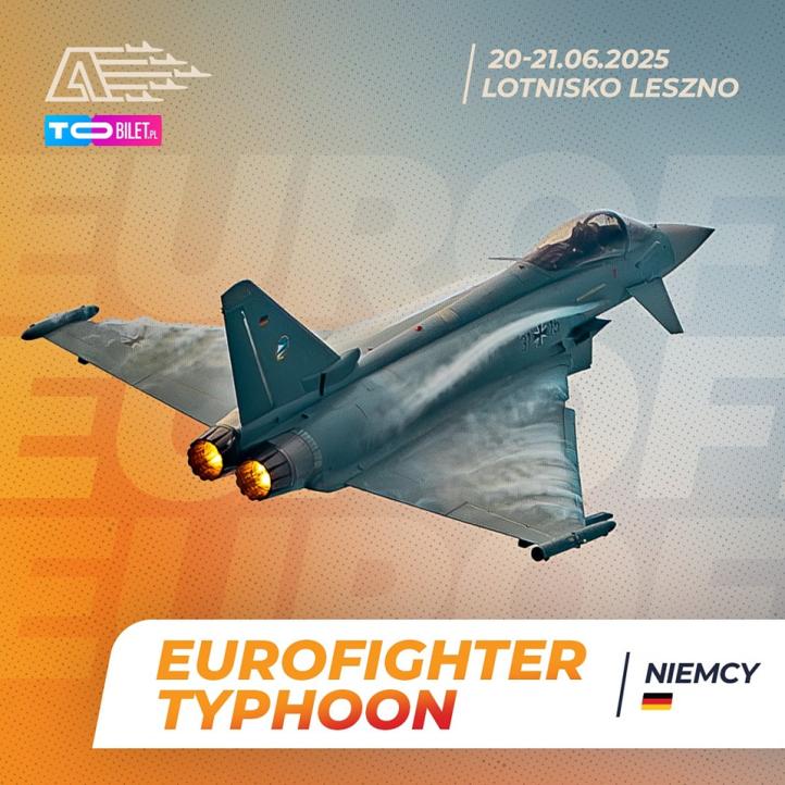 Eurofighter Typhoon z Sił Powietrznych Niemiec na Antidotum Airshow Leszno 2025 (fot. Krzysztof Wilma Fotografia)