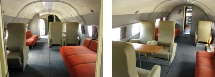 IŁ-14 - salonka z numerem ogonowym 001 - 3078 - wnętrze (fot. Muzeum Lotnictwa Polskiego)