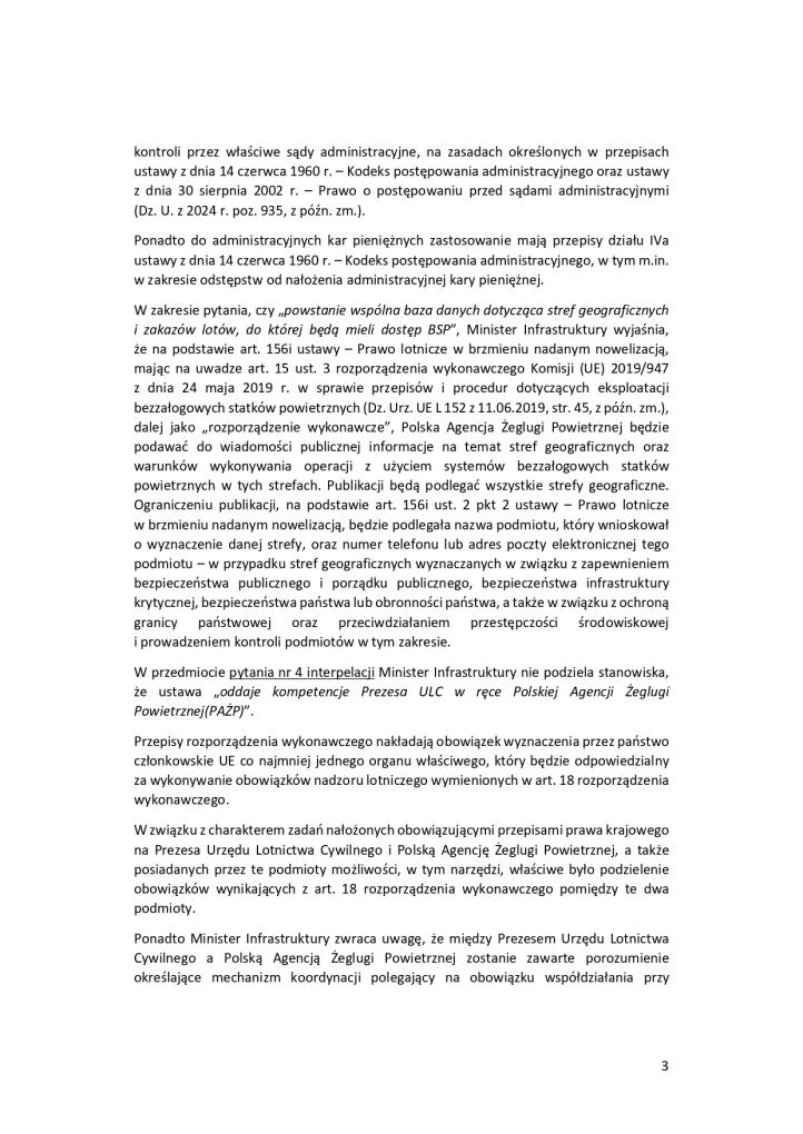 Odpowiedź Ministra Infrastruktury na interpelację 7648 Odpowiedź Ministra Infrastruktury na interpelację 7648