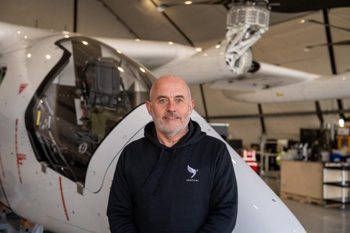 Pilot Paul Stone w Vertical Aerospace (fot. Vertical Aerospace) Pilot Paul Stone w Vertical Aerospace (fot. Vertical Aerospace)