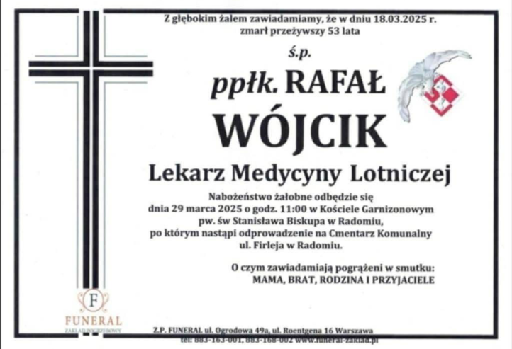 Ppłk Rafał Wójcik - nekrolog