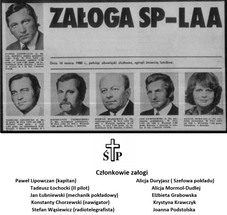 Załoga samolotu Ił-62 SP-LAA 'Mikołaj Kopernik' (fot. arch. Grzegorza Brychczyńskiego)