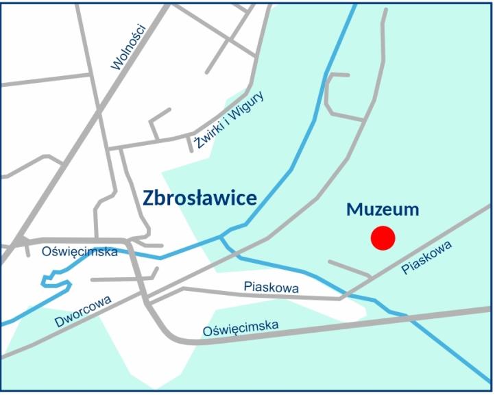 Noc Muzeów w Muzeum Techniki Militarnej w Zbrosławicach - mapka (fot. Muzeum Ratownictwa w Krakowie)