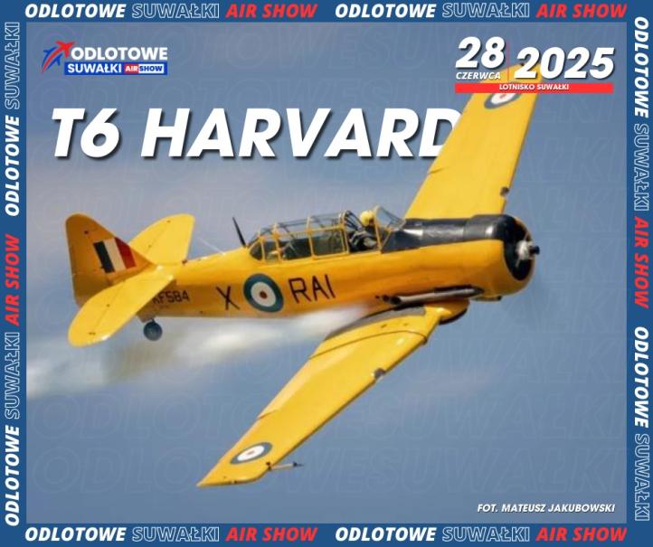 North American T6 Harvard na Odlotowe Suwałki Air Show 2025 (fot. Mateusz Jakubowski)