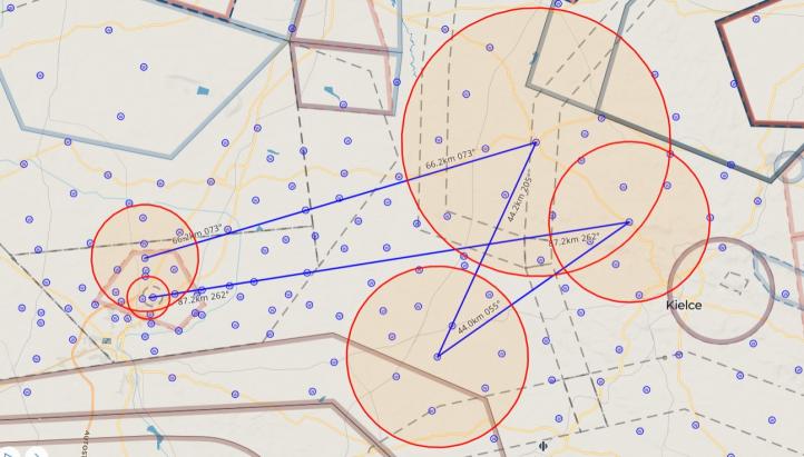50. Szybowcowe Mistrzostwa Polski - trasa klasy otwartej 3.07.2025 (fot. soaringspot.com)