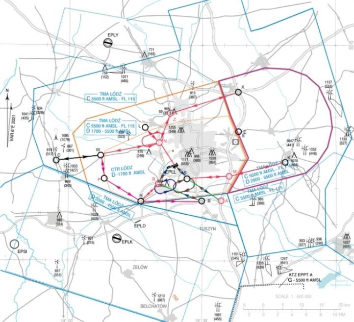 Konsultacje społeczne reorganizacji siatki punktów i tras VFR w okolicach lotniska EPLL oraz powiększenia CTR i TMA Łódź na południe od lotniska Konsultacje społeczne reorganizacji siatki punktów i tras VFR w okolicach lotniska EPLL oraz powiększenia CTR i TMA Łódź na południe od lotniska