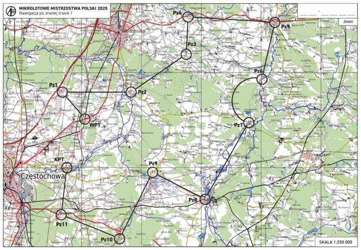 Mapa - nawigacja po znanej trasie (fot. Aeroklub Polski)
