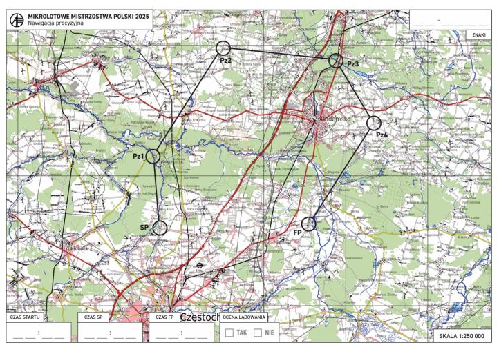 Mapa - nawigacja precyzyjna (fot. Aeroklub Polski)