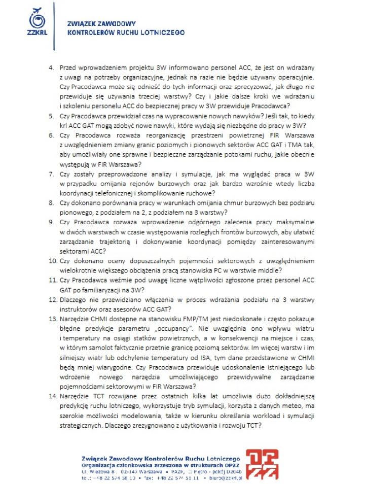 Pismo ZZKRL dot. trzeciej warstwy w sektorach ACC GAT (fot. ZZKRL)5