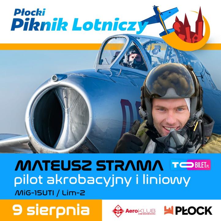 SB Lim-2 i Mateusz Strama na Płockim Pikniku Lotniczym (fot. Aeroklub Ziemi Mazowieckiej)