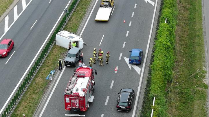 Widok z drona OSP Grójec na miejsce zdarzenia (fot. Dilectro)