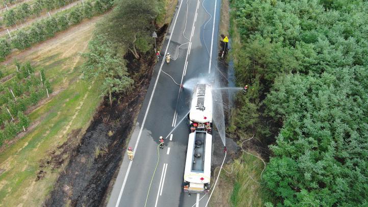 Widok z drona OSP Grójec na miejsce zdarzenia (fot. Dilectro)2