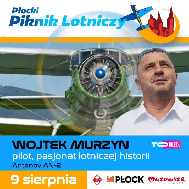 Wojtek Murzyn i Antonov AN-2 na Płockim Pikniku Lotniczym (fot. Aeroklub Ziemi Mazowieckiej)
