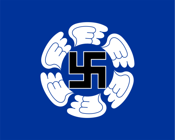 Flaga Fińskich Sił Powietrznych bez oznaczeń jednostki (fot. Akseli Gallen-Kallela, Olof Eriksson, Domena publiczna, Wikimedia Commons)