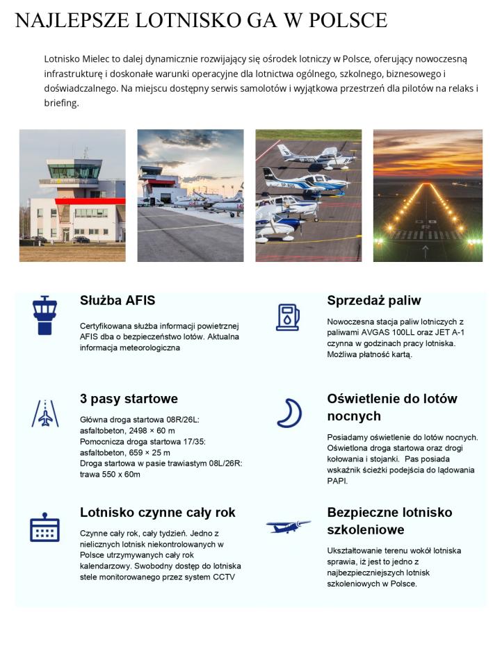 Oferta hangarowanie - lotnisko Mielec