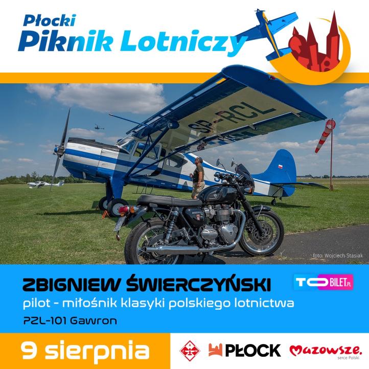 PZL-101 Gawron i Zbigniew Świerczyński na Płockim Pikniku Lotniczym (fot. Wojciech Stasiak) PZL-101 Gawron i Zbigniew Świerczyński na Płockim Pikniku Lotniczym (fot. Wojciech Stasiak)