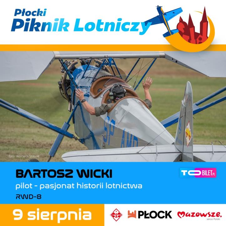 RWD-8 i Bartosz Wicki na Płockim Pikniku Lotniczym (fot. Wojciech Stasiak) RWD-8 i Bartosz Wicki na Płockim Pikniku Lotniczym (fot. Wojciech Stasiak)