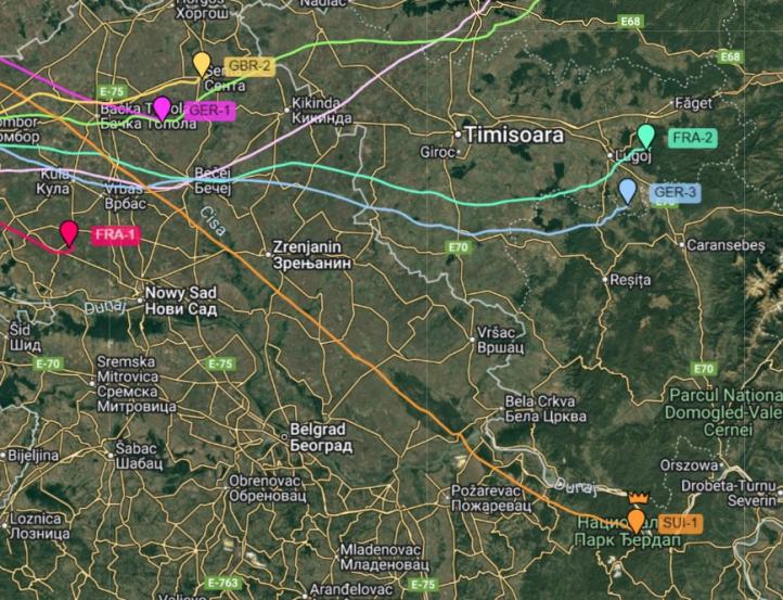 68. Puchar Gordona Bennetta - trasa przelotu - 8 września - 15.46 (fot. live.gordonbennett.aero)