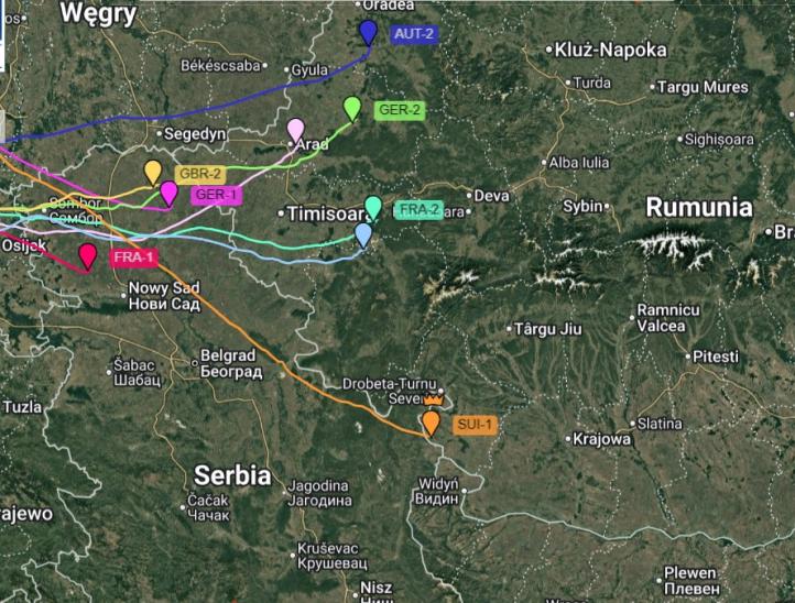 68. Puchar Gordona Bennetta - trasa przelotu - 8 września - 17.56 (fot. live.gordonbennett.aero)