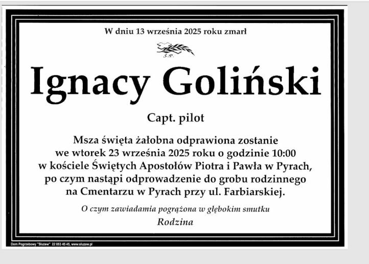 Ignacy Goliński - nekrolog (fot. Eugeniusz Rynkiewicz)