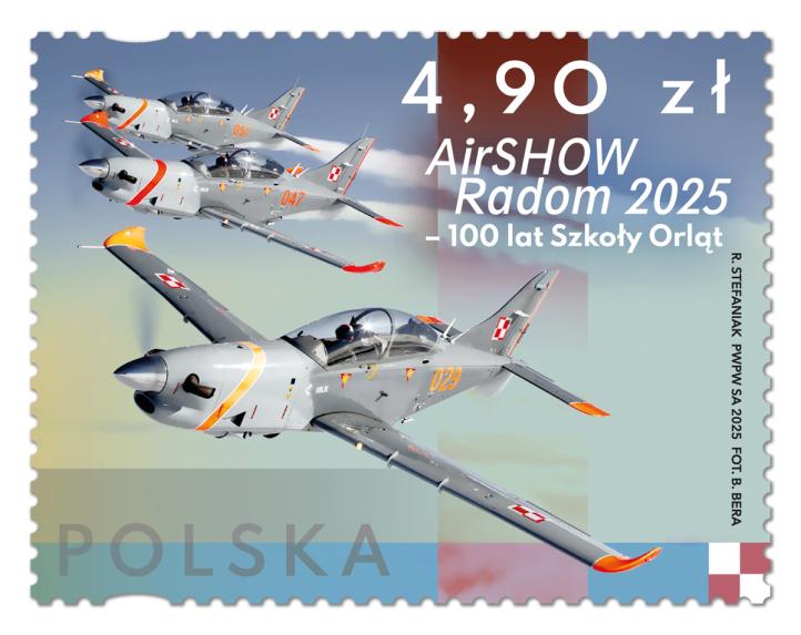 AirSHOW Radom 2025 - 100 lat Szkoły Orląt - znaczek (fot. Poczta Polska)2 AirSHOW Radom 2025 - 100 lat Szkoły Orląt - znaczek (fot. Poczta Polska)2