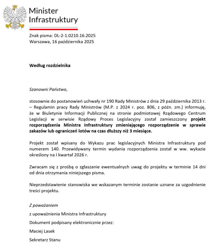 Strefy R propozycja MI (20251020) zmieniająca rozporządzenie o ograniczeniach na okres dłuższy niż 3 miesiące. Pismo przewodnie. Strefy R propozycja MI (20251020) zmieniająca rozporządzenie o ograniczeniach na okres dłuższy niż 3 miesiące. Pismo przewodnie.