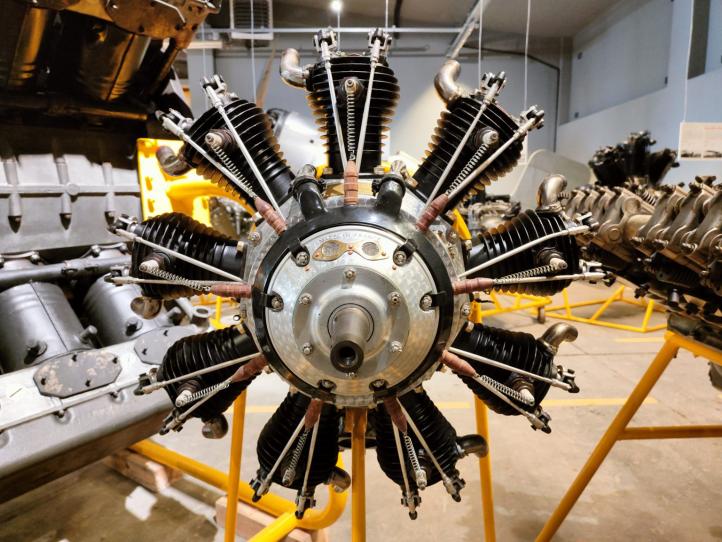 Silnik gwiazdowy Salmson 9Ad w zbiorach Muzeum Lotnictwa Polskiego w Krakowie (fot. Muzeum Lotnictwa Polskiego w Krakowie)