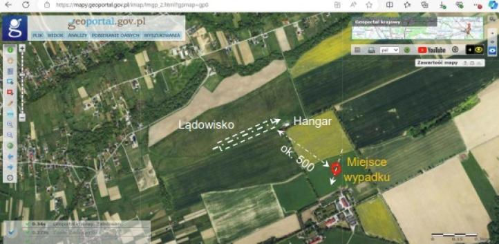 Wypadek samolotu CH-601 Zodiak w miejscowości Lipowa, fot. PKBWL Wypadek samolotu CH-601 Zodiak w miejscowości Lipowa, fot. PKBWL