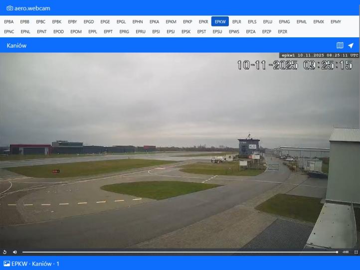 Obraz z lotniska w Kaniowie, fot. aero.webcam