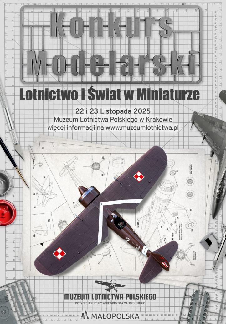 Konkurs modelarski 'Lotnictwo i świat w miniaturze' - plakat (fot. Muzeum Lotnictwa Polskiego)