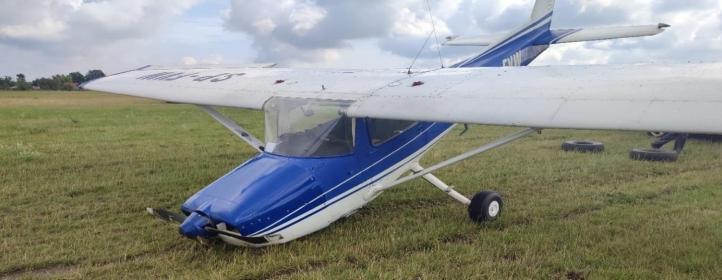 Samolot Cessna 150 po zdarzeniu (fot. PKBWL)