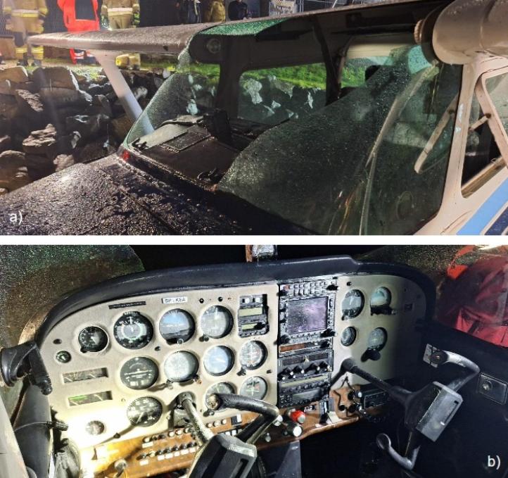 Wodowanie Cessny 172N na Jeziorze Międzybrodzkim_raport wstępny PKBWL