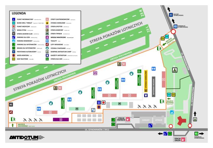 Antidotum Airshow Leszno 2026 - mapa imprezy (fot. Antidotum Airshow Leszno)