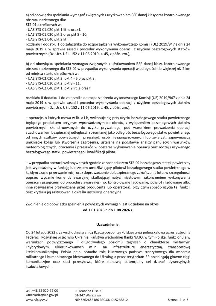 DECYZJA Prezesa ULC_zwolnienie_dla_sektora_publicznego