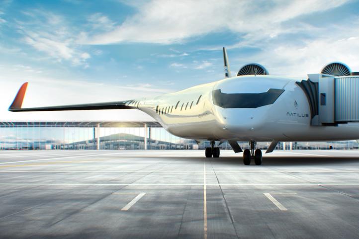 Horizon przy rękawie na płycie lotniska - wizualizacja (fot. Natilus)