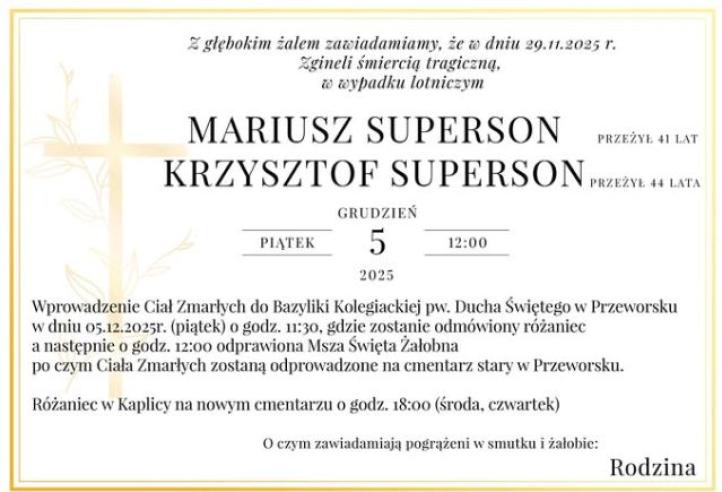 Mariusz Superson i Krzysztof Superson - nekrolog (fot. Lotnicze Stowarzyszenie Ziemi Łańcuckiej w Rogóżnie)