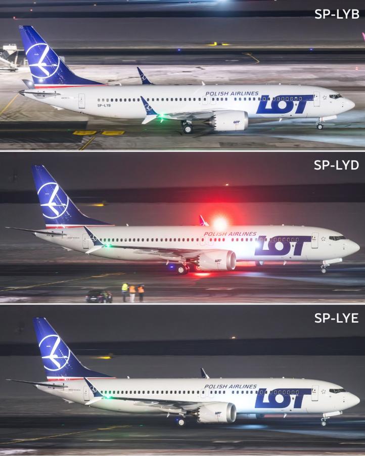 Trzy nowe B737 MAX 8 PLL LOT na Lotnisku Chopina (fot. K. Truszkowski)