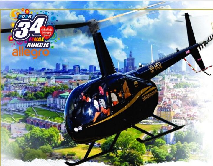 aukcja - lot śmigłowcem, fot. allegro