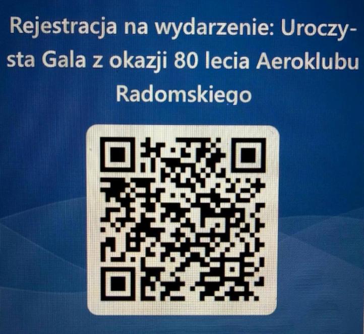 80-lecie Aeroklubu Radomskiego - kod do rejestracji (fot. Aeroklub Radomski)