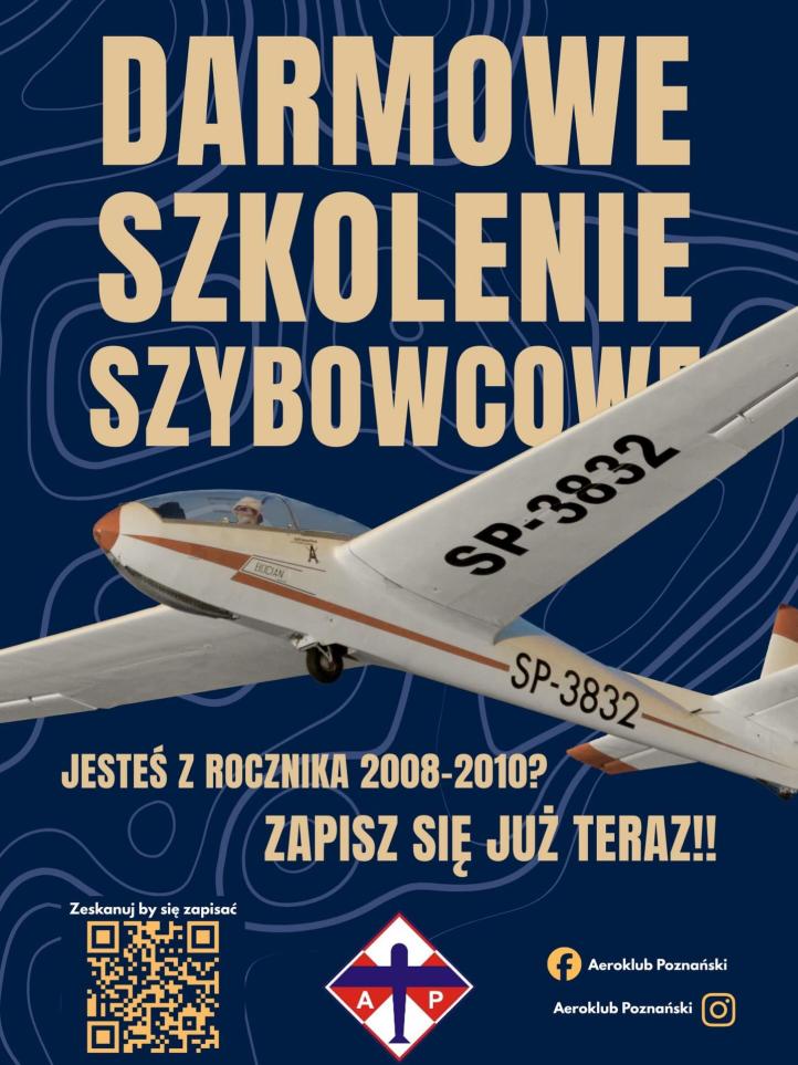 Bezpłatne szkolenie szybowcowe dla młodzieży w Aeroklubie Poznańskim 2026 (fot. Aeroklub Poznański)