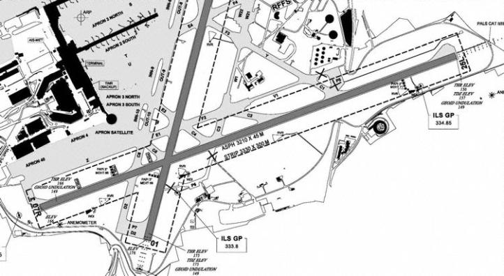Diagram części lotniska w Brukseli BRU, fot. źródło_avherald