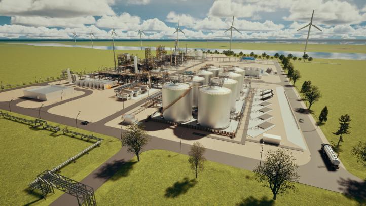 Projekt fabryki SAF w Holandii (fot. KLM)