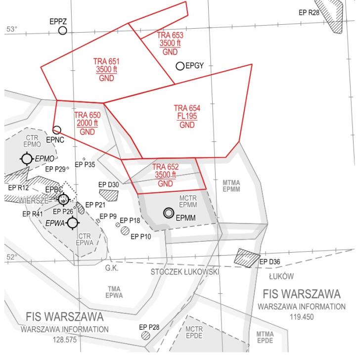 Strefy wokół Warszawy ustanowione w związku z aktywnością lotnictwa wojskowego, fot. pansa