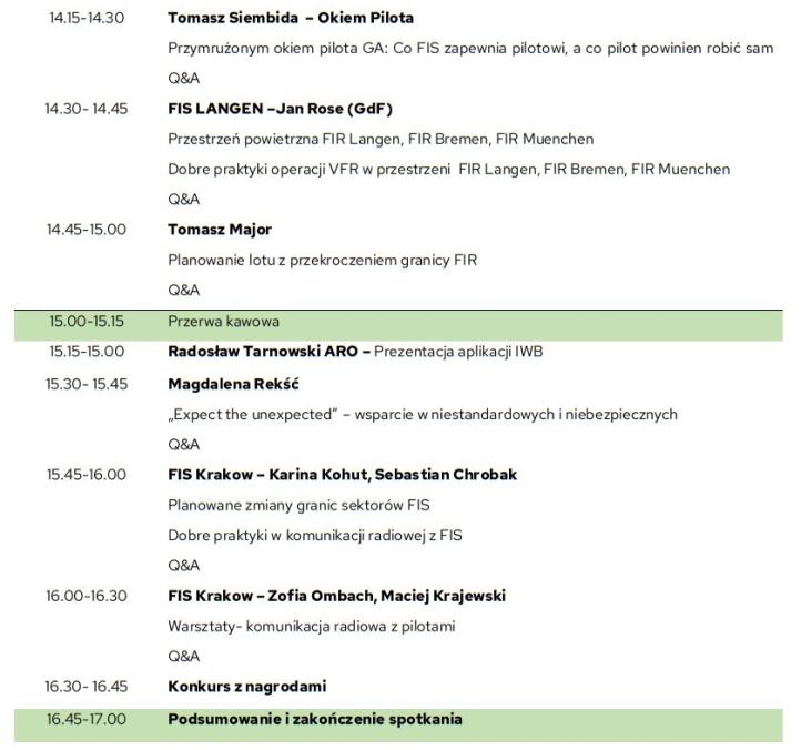 Warsztaty GA - Squawk Ident 2026 w Krakowie - agenda (fot. PAŻP)2