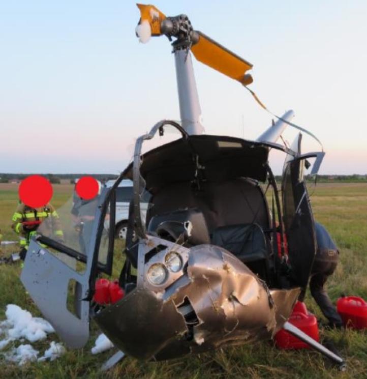 Wypadek śmigłowca R44 Cadet, fot. źródło_PKBWL